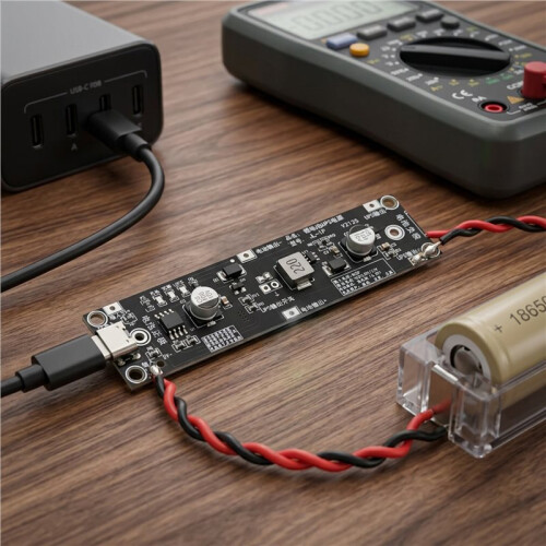 5Pcs Type-C 18650 Lithium Battery Boost Step  Module 18650 Lithium Battery UPS Boost Module for Power Bank DIY 12V