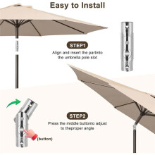2 Pièces de Pièces de Remplacement de Parasol de Patio, Régulateur D'Inclinaison à Bouton-Poussoir, Support de Montage pour Poteau de Parasol