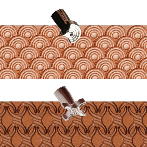Leather Stamping Tools,2Pcs Professional Stamps Kit X552 84-42 Two Different Stamp Set Designs for  Working 1