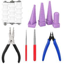Drahtwickelset Metall Drahtbegradiger Spule Jig Werkzeug Quilling Werkzeug Papier Crimper Zange Schneidepinzette Sprung