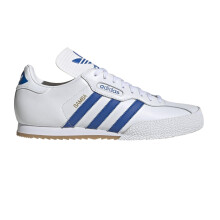 (8.5 UK, White/Blue) Adidas Mens Samba Leather Trainers