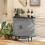 Homcom HOMCOM Modern Sideboard with 2 Sliding Doors Tambour Kitchen Cupboard Grey 2
