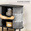 Homcom HOMCOM Modern Sideboard with 2 Sliding Doors Tambour Kitchen Cupboard Grey 5