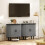 Homcom HOMCOM Modern Sideboard with 2 Sliding Doors Tambour Kitchen Cupboard Grey 8