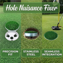 2 Set Hole Cups with Turf Cover Metal Base Backyard Home Putting Green