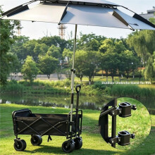 2pcs Camping Wagon Cart Umbrella Holder, Metal Umbrella Bracket, Portable Clamp Outdoor Bracket for Camping Picnic