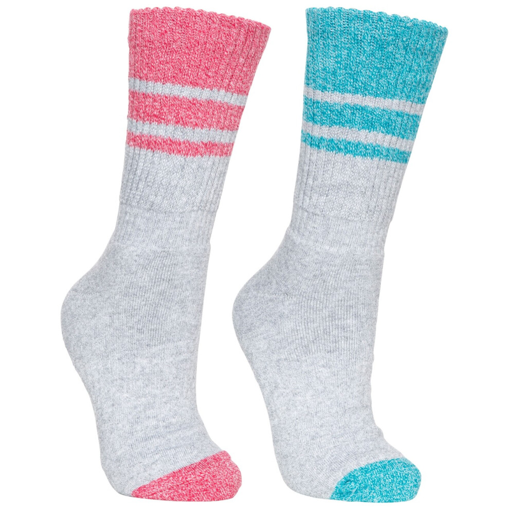Trespass (6/9 Uk, Marine Marl/Raspberry Marl) Womens/Ladies Hadley Hiking Boot Socks (2 Pairs)
