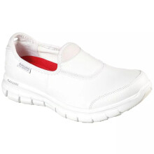 (6 UK, White) Skechers Womens Sure Track Slip Resistant Slip On Work Shoe