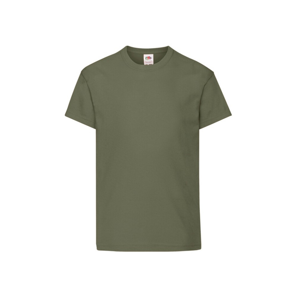 Fruit Of The Loom (5-6 Years, Classic Olive) Childrens/Kids Original T-Shirt