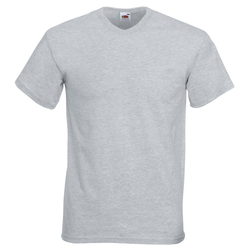 Fruit Of The Loom (4Xl, Heather Grey) Mens Valueweight V-Neck, Short Sleeve T-Shirt