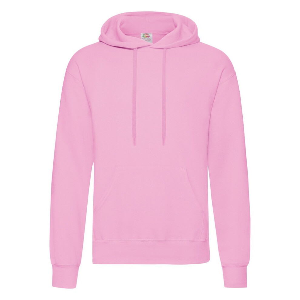 Fruit Of The Loom (S, Light Pink) Mens Hooded Sweatshirt / Hoodie