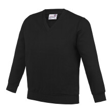 (11-12 Years, Black) AWDis Academy Childrens/Kids Junior V Neck School Jumper/Sweatshirt (Pack of 2)