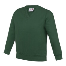 (3-4 Years, Green) AWDis Academy Childrens/Kids Junior V Neck School Jumper/Sweatshirt (Pack of 2)