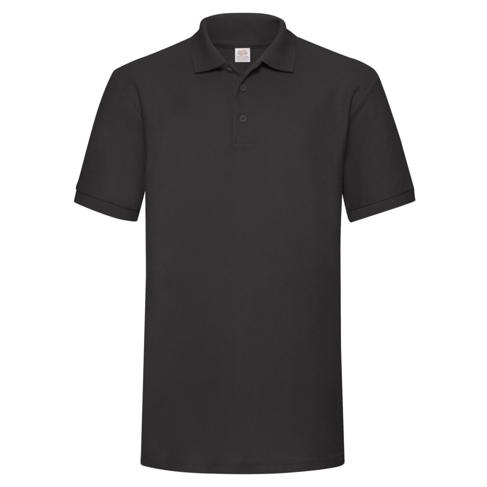 Fruit Of The Loom (L, Black) Mens 65/35 Heavyweight Polo Shirt