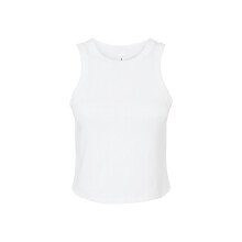 (M, Solid White) Bella + Canvas Womens/Ladies Micro-Rib Racer Tank Top
