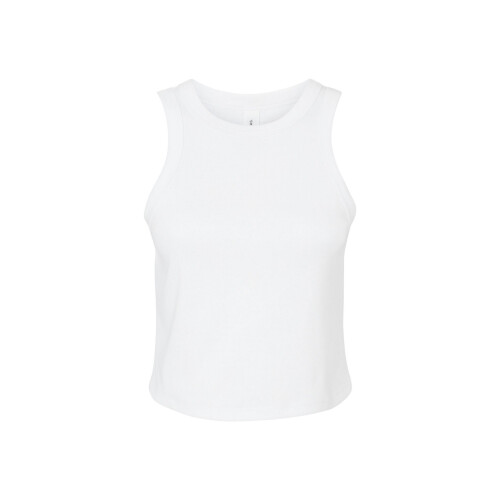 (M, Solid White) Bella + Canvas Womens/Ladies Micro-Rib Racer Tank Top