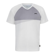 (4XL, White/Grey) Slazenger Mens Colour Block Logo Tennis T-Shirt