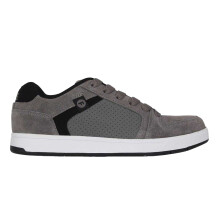 (12 UK, Charcoal) Fabric Mens Ollie Leather Flat Skate Shoes