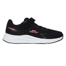 (13 UK Child, Black/Pink) Slazenger Childrens/Kids Assent Hook and Loop Trainers