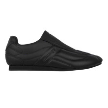 (4 UK, Black/Charcoal) Slazenger Childrens/Kids Warrior Leather Flat Trainers
