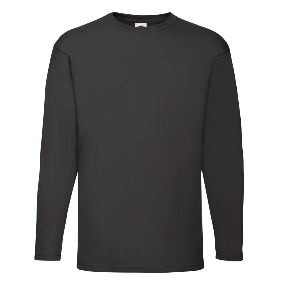 Fruit Of The Loom (S, Black) Unisex Adult Valueweight Plain Long-Sleeved T-Shirt