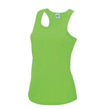 (XL, Electric Green) AWDis Just Cool Girlie Fit Sports Ladies Vest / Tank Top