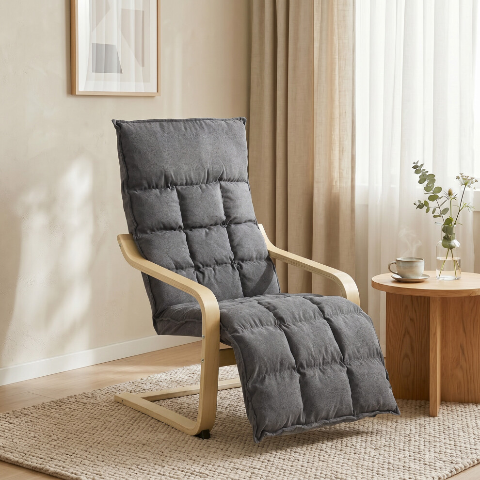 Homcom Accent Chair, Leisure Lounge Chair Armchair With Footrest, Grey