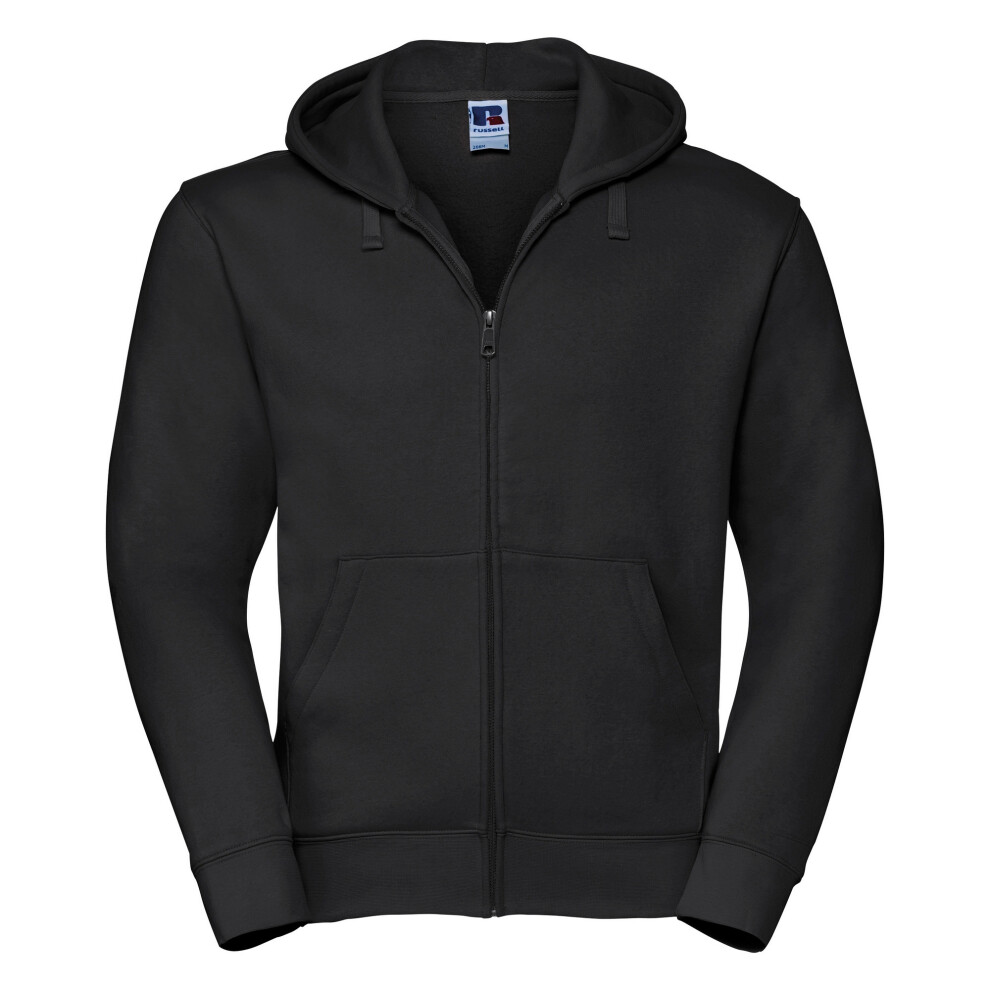 Russell (Xs, Black) Mens Authentic Full Zip Hooded Sweatshirt / Hoodie
