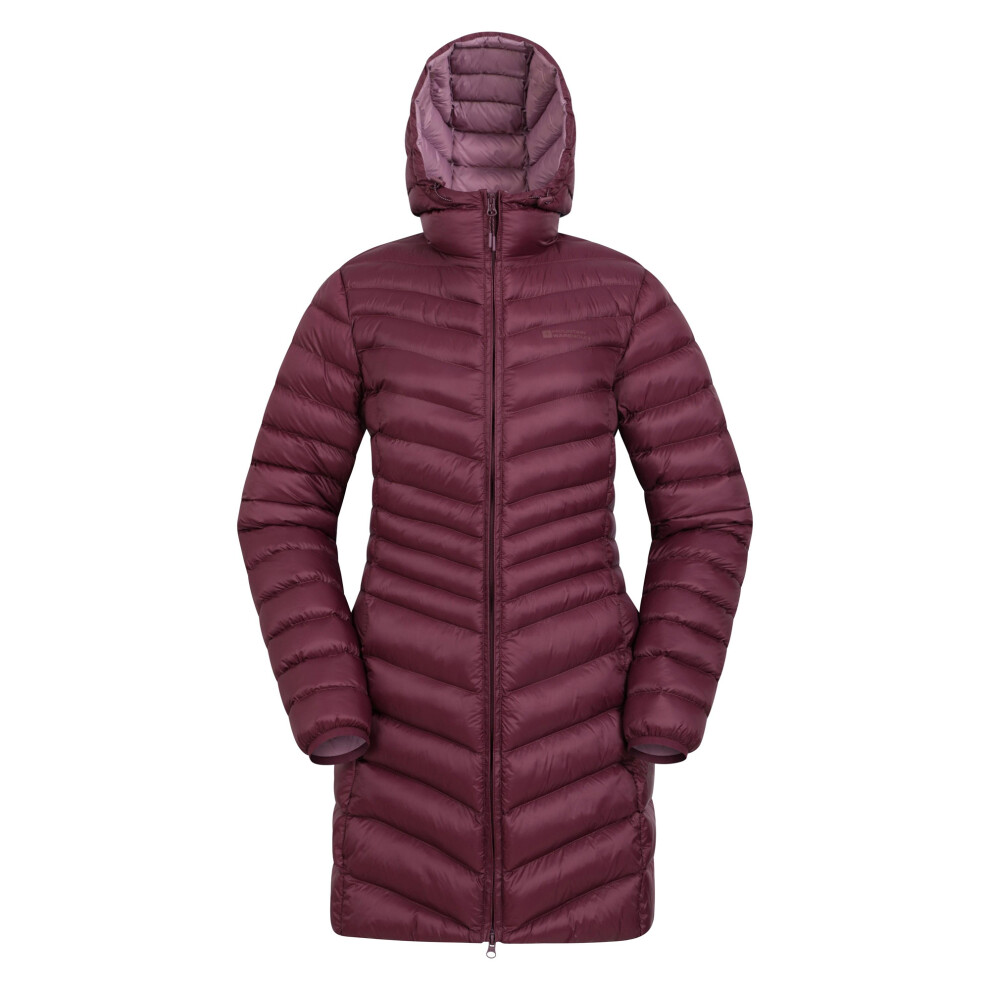 Mountain Warehouse Florence Long Padded Jacket for Women, Red, Size 12, Water Resistant Thermal Coat with Hood - Image 3