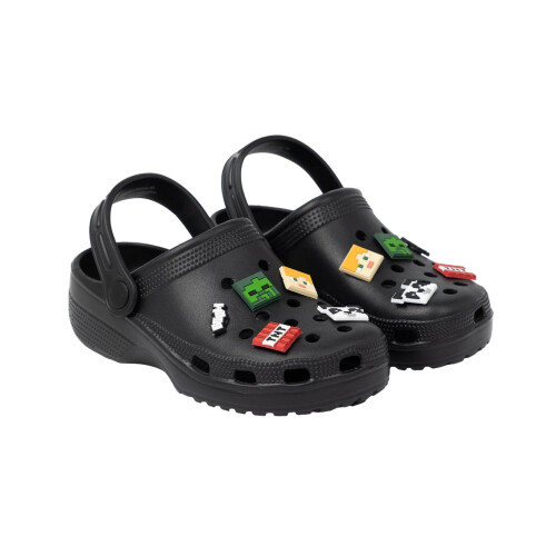 Minecraft (13 UK Child, Black) Minecraft Childrens/Kids Charm Clogs