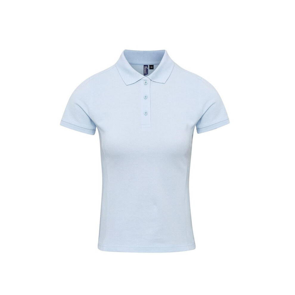 Premier Womens/Ladies Coolchecker Plus Polo Shirt (Light Blue) - Size Medium - Image 2