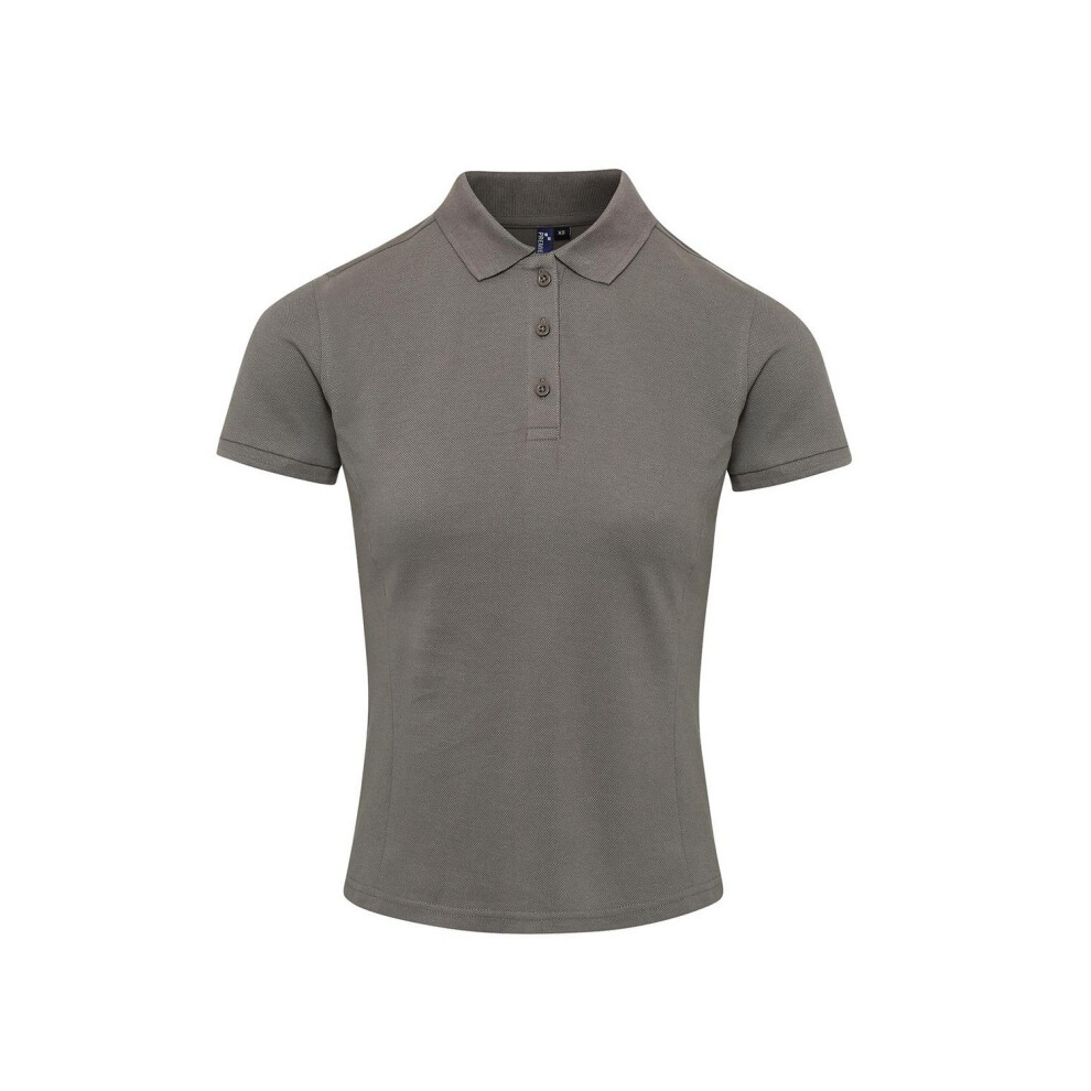 Premier Women's Dark Grey Coolchecker Plus Polo Shirt In | Size: 2XL - Image 2