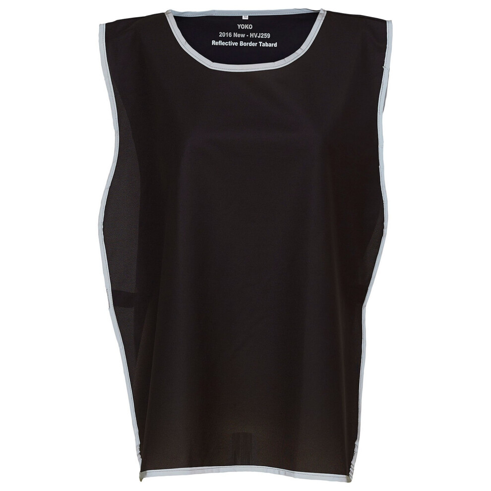 (S-M, Black) Yoko Unisex Adult Hi-Vis Reflective Detail Tabard 5063527672438