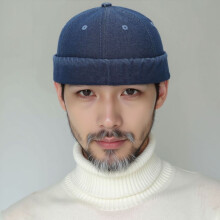 (Blue) Brim Denim Flat Cap With Adjustable Fit For Casual Streetwear Seasons All In