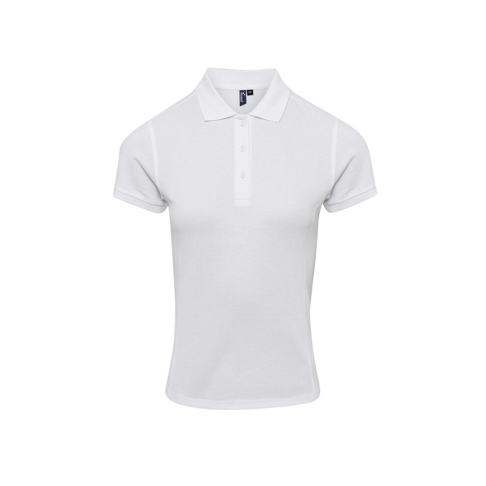 Premier (Xl, White) Womens/Ladies Coolchecker Plus Polo Shirt