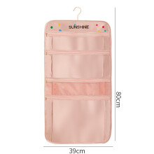 (Four Pink 80x39cm) Polyester Hanging Storage Bag With Multifunctional Organizer Use Bedroom For