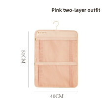 (Pink 51x40cm) Polyester Hanging Storage Bag With Multifunctional Organizer Use Bedroom For