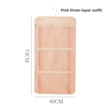 (Pink 73x40cm) Polyester Hanging Storage Bag With Multifunctional Organizer Use Bedroom For