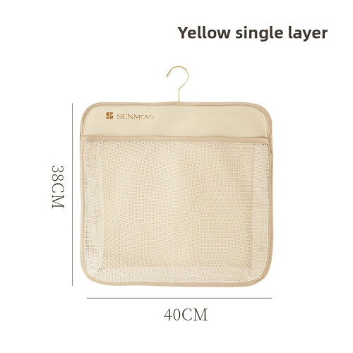 (Cream 38x40cm) Polyester Hanging Storage Bag With Multifunctional Organizer Use Bedroom For