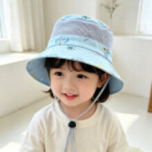 (Light Blue)Baby Sommer Sonnenschutz Mütze Baumwolle Atmungsaktiv für Kinder Outdoor Reisen