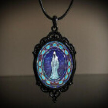 (AQ4496) Raven Gothic Cross Pendant Necklace With Alloy Material For Accessory Costume Halloween