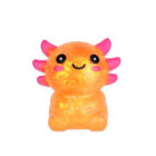 (Orange Sitting)Brinquedo Axolotl Squishy cheio de glitter fofo aperto alívio do estresse brinquedos para crianças presente