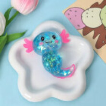 (Blue)Axolotl Squishy Jouet Paillettes Rempli Mignon Squeeze Soulagement Jouets pour Cadeau Enfants