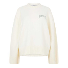 (10 UK, Vintage White) Jack Wills Womens/Ladies Arched Logo Oversized Jumper