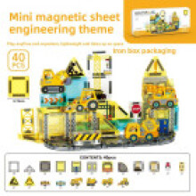 (Engineering)Camion de Pompier Blocs de Construction Magnétiques Enfant Jouet Éducatif Avec Matériel Abs