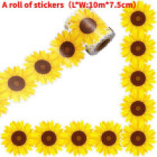 (Style 1)Sunflower Diy Border Paper Decors Self Adhesive Chalkboard Bulletin Sticker Trim