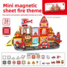 (Firefighting)Camión de Bomberos Bloques de Construcción Magnéticos Niños Juguete Educativo con Material Abs
