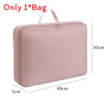 (Pink 40x30x5cm) Polyester Large Capacity Suitcase Packing Bag With Compression For Luggage And Packing