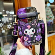 (Style 6) Large Sanrio Kuromi Water Bottle Leakproof Cap Straw Indoor Outdoor Activities