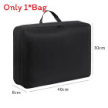 (Black 40x30x8cm) Polyester Large Capacity Suitcase Packing Bag With Compression For Luggage And Packing